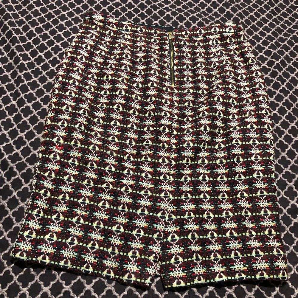 J.Crew Collection Womens Alpaca Wool Pencil Zip Skirt Aztec Pattern Sz 8 D16